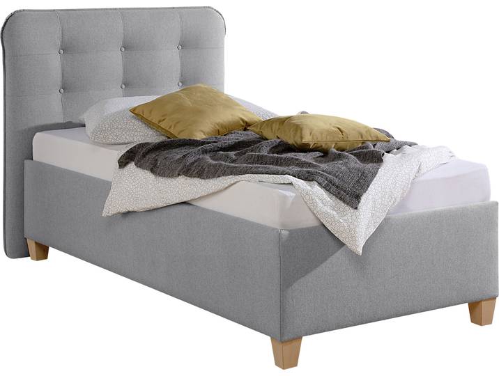 Polsterbett MAINTAL, grau, B:108cm L:210cm, Betten, Polsterbett ohne Bettkasten Polsterbett, inklusive Bettkasten