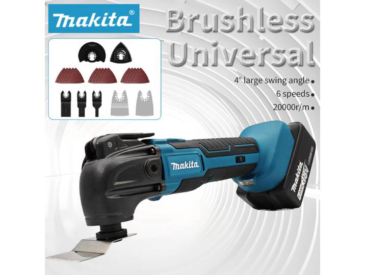 Outil oscillant à dégagement rapide MAKITA 18V, 6 vitesses, sans fil, multi-vibrations, outil fonctionnel de rénovation, tondeuse/pelle électrique