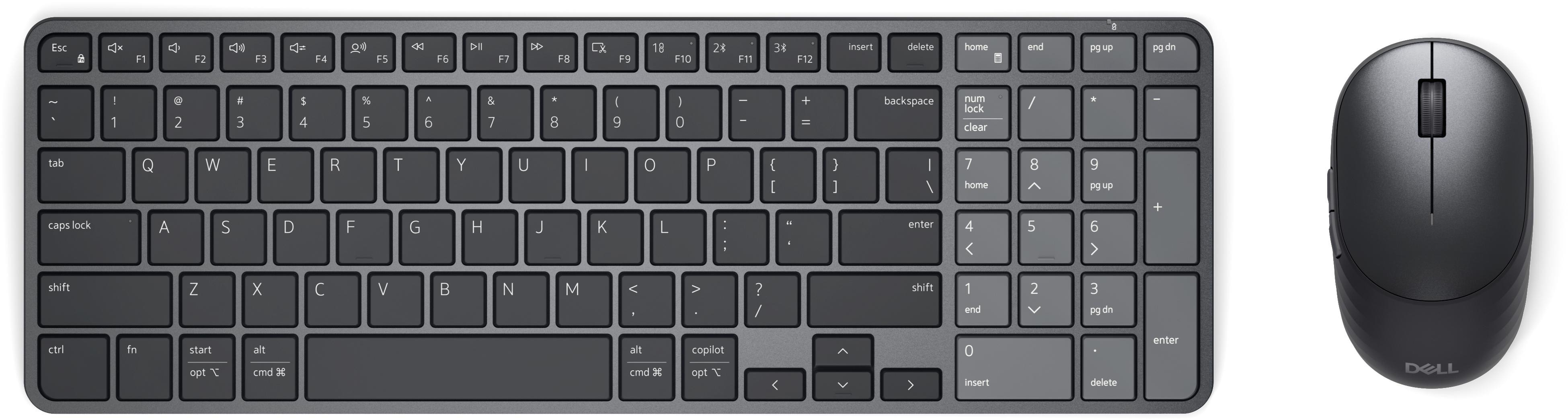 Dell Pro 7 KM746 kabelloses Tastatur-Maus-Set QWERTZ Bluetooth 6000 dpi Schwarz