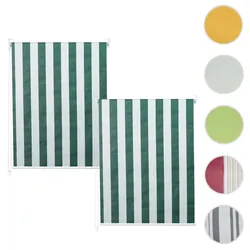 2er-Set Rollo HWC-D52, Fensterrollo Seitenzugrollo Jalousie, 120x230cm Sonnenschutz blickdicht ~ grün/weiß
