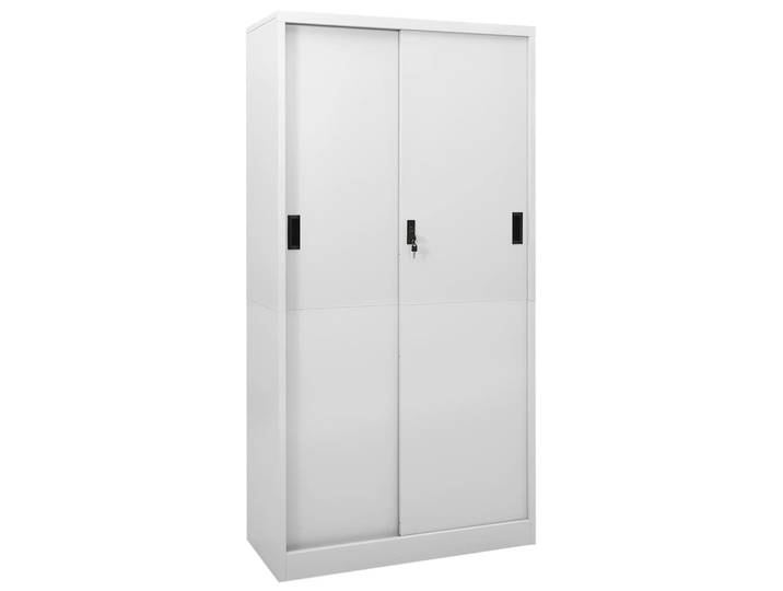 vidaXL Büroschrank mit Schiebetür Hellgrau 90x40x180 cm Stahl
