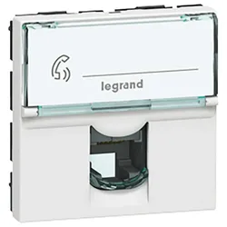 Legrand 078732 Mosaic Telefondose 1-fach für RJ12 2-modulig Farbe: Ultraweiß