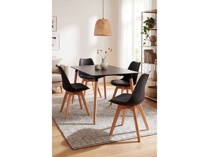 4er Set Synk Basic Stühle - Schwarz