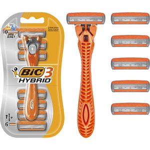 Bic Nassrasierer 3 Hybrid, für Herren, 3-fach Klinge, mit 6 Klingen