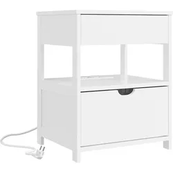 SoBuy, Nachttisch, FRG258-II-E-W (38 x 45 x 55 cm)