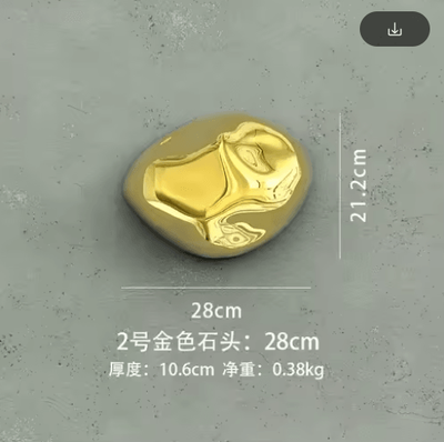 Inspire Picks Luxury 3D Stone Wall Decor Golden Simulation Stone Hanging Accent golden.02