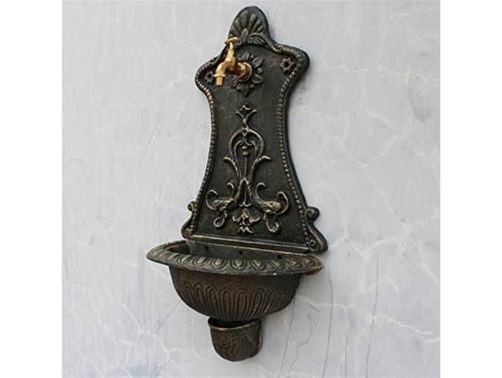 ASerZenith Europäischer Stil Palast Aristokratische Gusseisen Spüle Innenhof Waschbecken Wohnungseinrichtung Dekorative Wanddekoration Handwerk Metall Waschbecken Wand Wasserbrunnen
