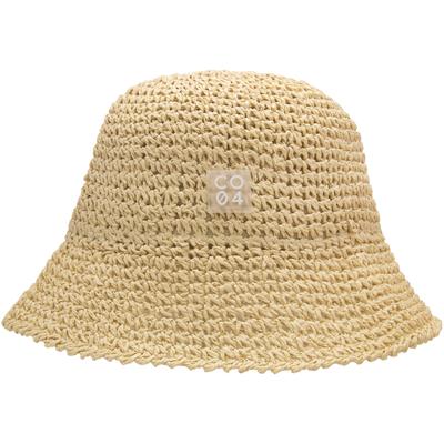 Sonnenhut CHILLOUTS "Riga Hat", Damen, Gr. S (M), beige (natural), Kunstfaser, unifarben, Hüte, Boho-Hut aus Papierstroh mit knautschbarem Design