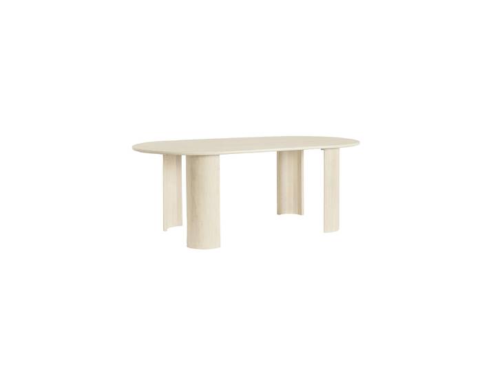 Ovaler Massivholz Design Esstisch „Orlando“ 210 x 100 cm Mangoholz Natural hell Bizzotto