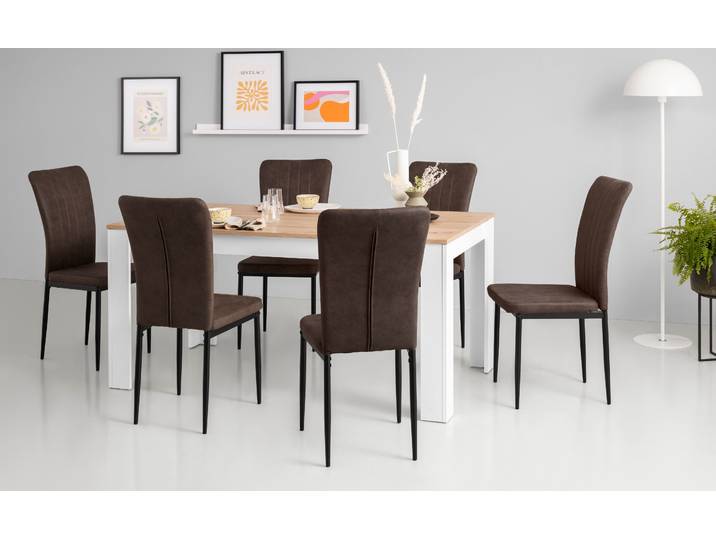 4-Fussstuhl HOME AFFAIRE Bergamo , braun (dunkelbraun, schwarz, dunkelbraun), B:42,5cm H:95,5cm T:56cm, Polyester, Polyurethan, Stühle, 4-Fussstuhl, erhältlich in Samt, Vintage-Mikrofaser und Webstoff in vielen Farben