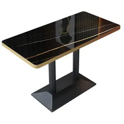 360Home Gastronomiemöbel Cafe Bar Restaurants Hotel Einrichtung  Tisch JBHT Schwarz gold 120*60*75cm