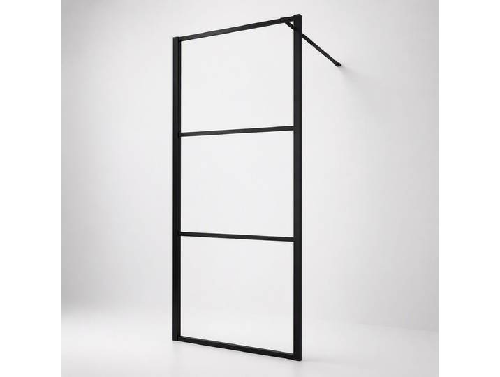 Walk-in-Dusche WELLTIME Walk In Black Blocks Clear , schwarz, B:80cm H:190cm, Duschwände, Walk-in-Dusche