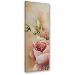 WANDBILD rosa rosen gemalt