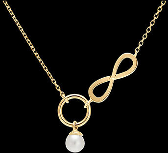 Edenly Halskette FÃ¼lle - Unendlichkeit - 9 Karat Gelbgold und Perle