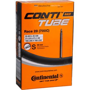 Continental Fahrradschlauch Race, 28 Zoll, 80mm SV-Ventil, für Rennrad, Reifenbreite 20-25mm