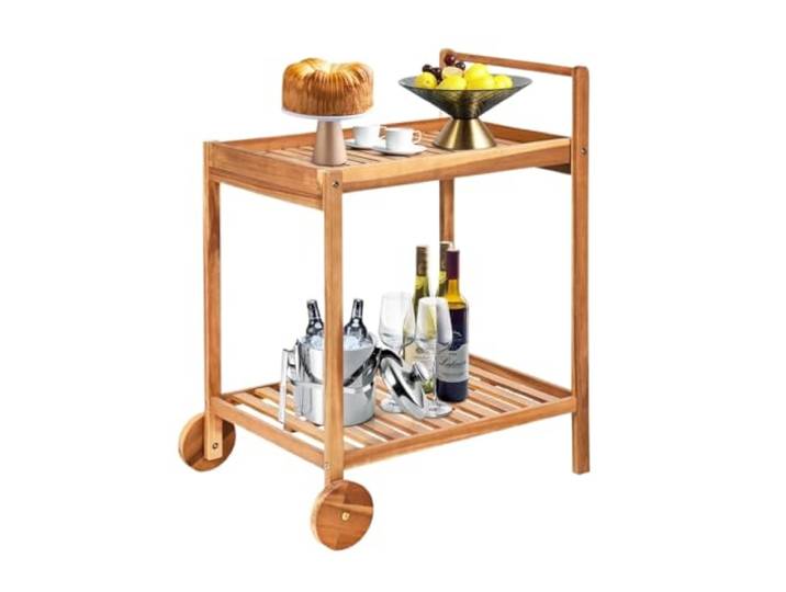 XXAD553TY Essen 2-stöckiger rollender Küchenwagen, Servierwagen Outdoor mit Rädern