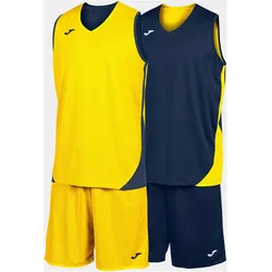 JOMA Kansas Basketballtrikot + Shorts Set Kinder 339 - marineblau/gelb 104