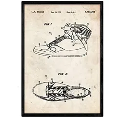 POSTER Basketball Schuhe Patent A3 Rahmenlos