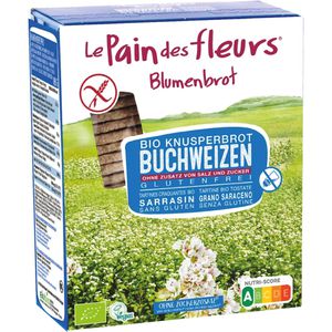 Le-Pain-des-Fleurs Knusperbrot Blumenbrot Buchweizen, BIO, ohne Salz- & Zuckerzusatz, glutenfrei, 2 Packs à 75 g, 150 g