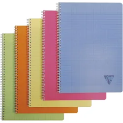 5x Clairefontaine, Heft + Block, Linicolor Frisch (A4, Kariert, Weicher Einband)