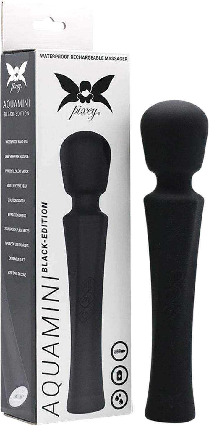 Pixey Aquamini - Mini Wand Vibrator (Sort)