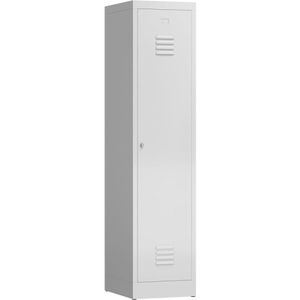 ClassiX Spind X-515110, lichtgrau, 1 Abteil mit Trennwand, Drehriegelschloss, 42 x 180 cm
