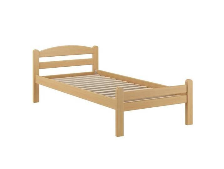 Lit simple hêtre massif naturel 90x200 design classique accessoires sélectionnables V-60.45-09sommier à lattes incl.