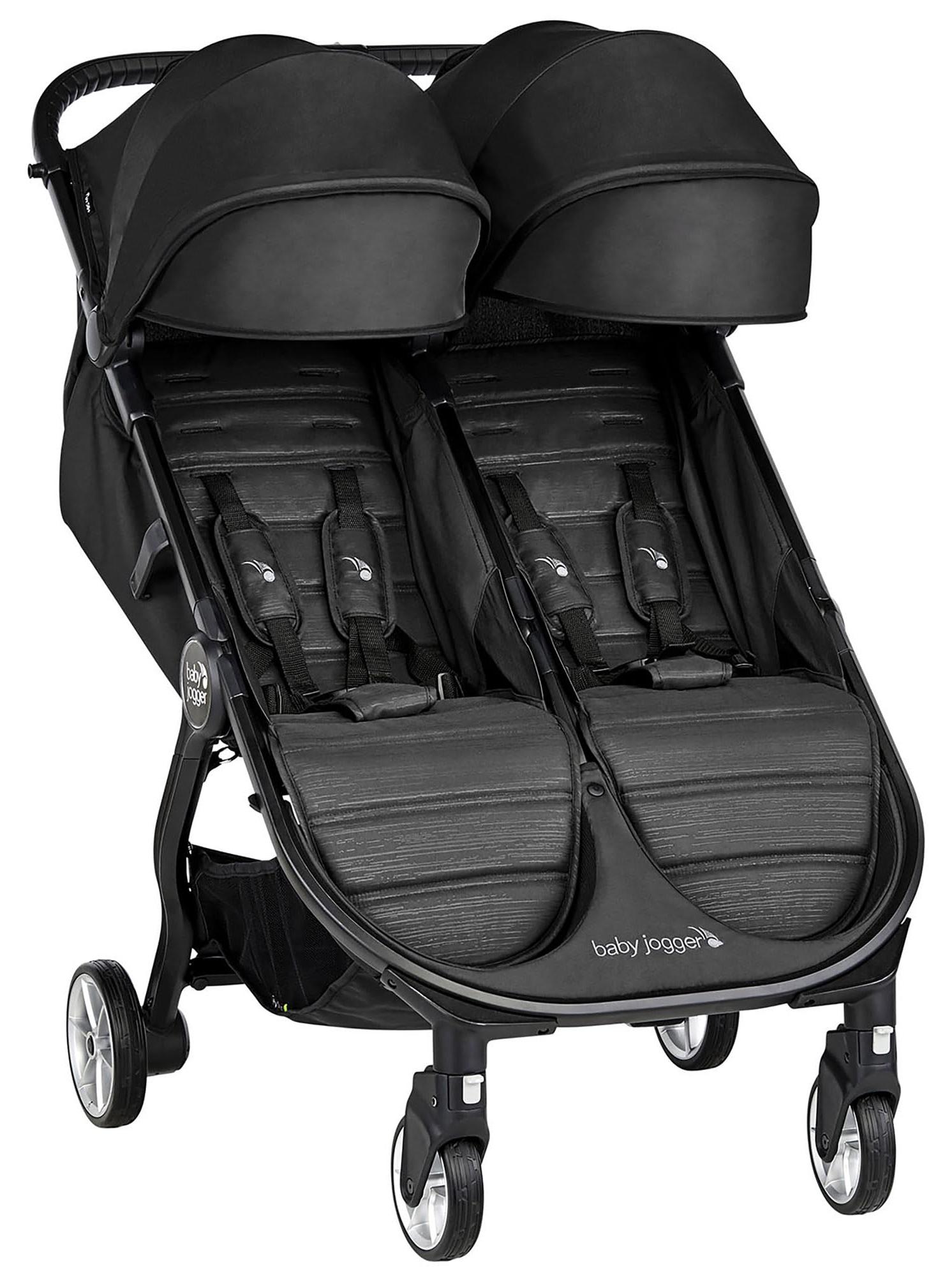 Doppelkinderwagen - Buggy für Geschwister - Schwarz - Ab Geburt bis 15 kg pro Sitz