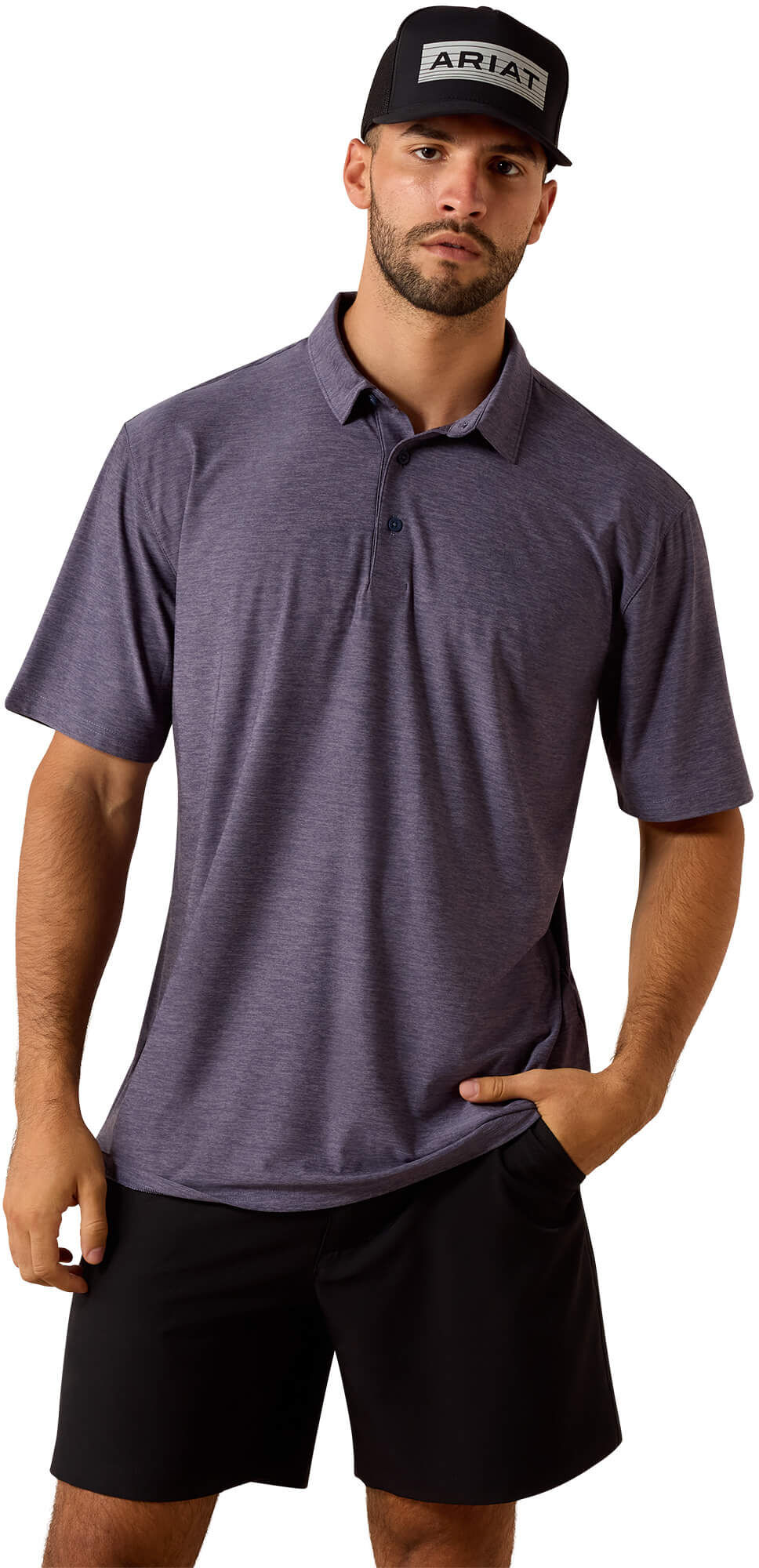 Men's Charger 2.0 Polo Shirt in Night Shadow, Size: Medium by Ariat
