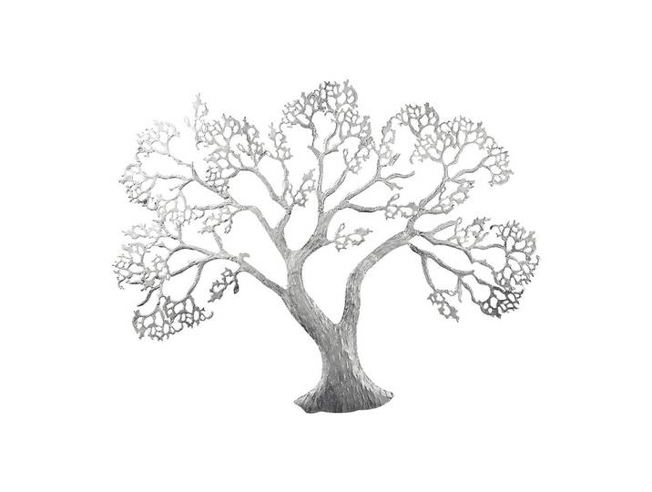Metallbild Baum Silberfarben ca. 78x62cm