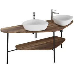 Plural Konsole 162 cm 2 Ausschnitte links + rechts für Aufsatzschalen Eiche Dunkel Echtholz