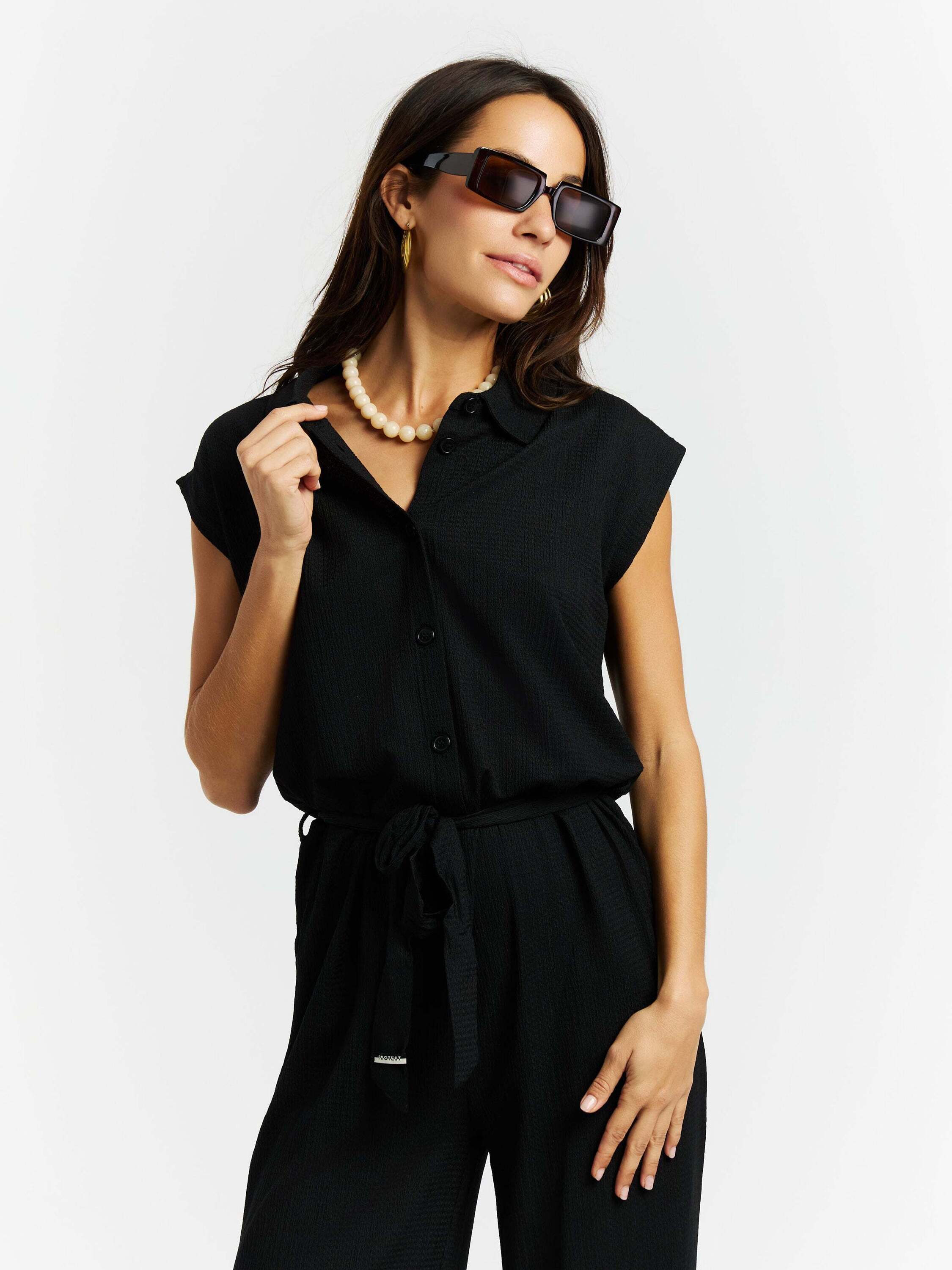 Jumpsuit PROTEST "Jumpsuits PRTKenzy", Damen, Gr. L, EURO, schwarz (true schwarz), Obermaterial: 98% Polyester PES. 2% Elasthan EL., Overalls Jumpsuit true schwarz L, EURO