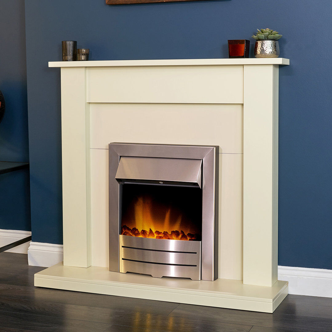 Colorado Adam 50.7 cm W Fireplace Insert with 6824.28 BTU Brushed Steel 59.3cm H X 50.7cm W X 14.8cm D