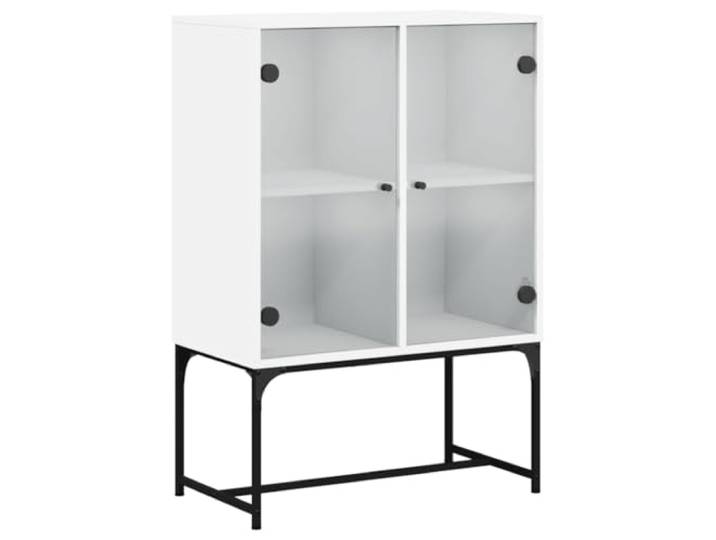 vidaXL Bijzetkast met glazen deuren 69x37x100 cm wit