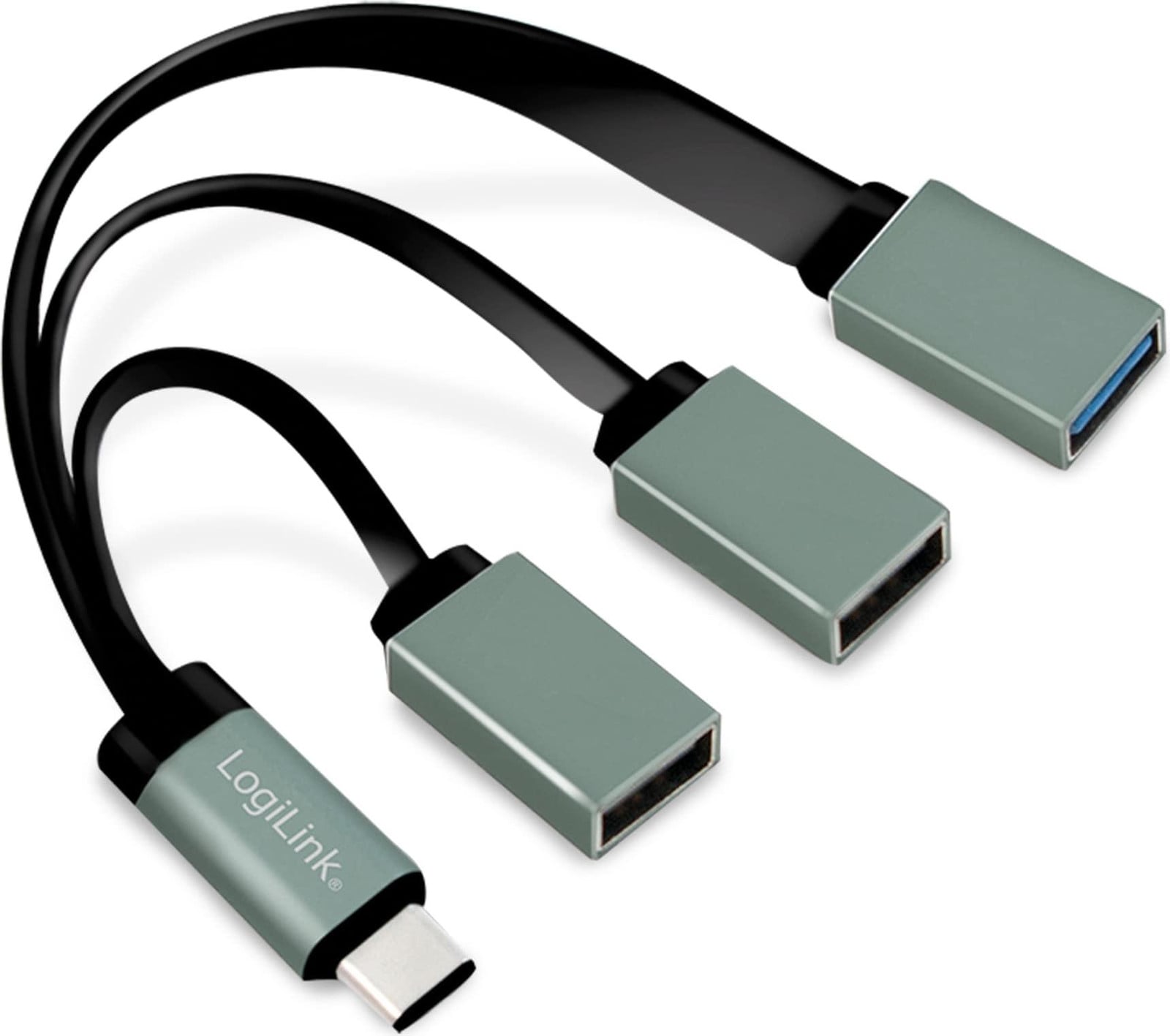 LogiLink USB-C 3.1 Hub met 2 x USB 2.0 en 1 x USB 3.0, grijs