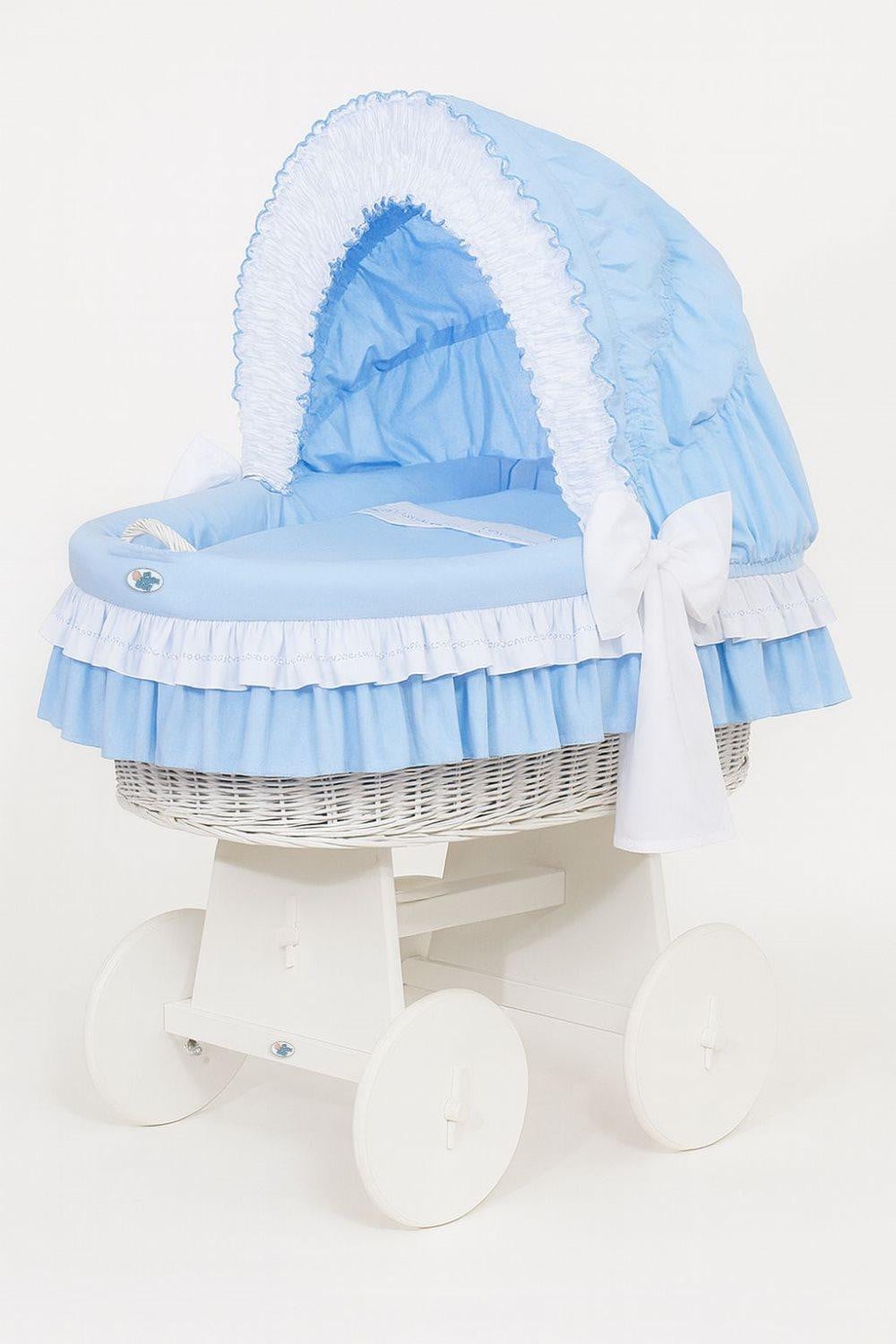 BellaFurn Wiegmand Bellamy Babybed van eikenhout met afdekzeil