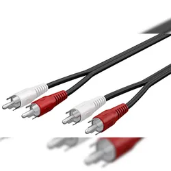 Goobay 50097 Stereo Verbindungskabel 2x Cinch, 0.5 m - 2x Cinch-Stecker (Audio links/rechts) > 2x Cinch-Stecker (Audio links/rechts)