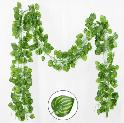 Inspire Curations Artificial Ivy Leaf Garland Vine 21M Lush Green Hanging Plant Decor For Home & Events watermelon 21m (10 String)