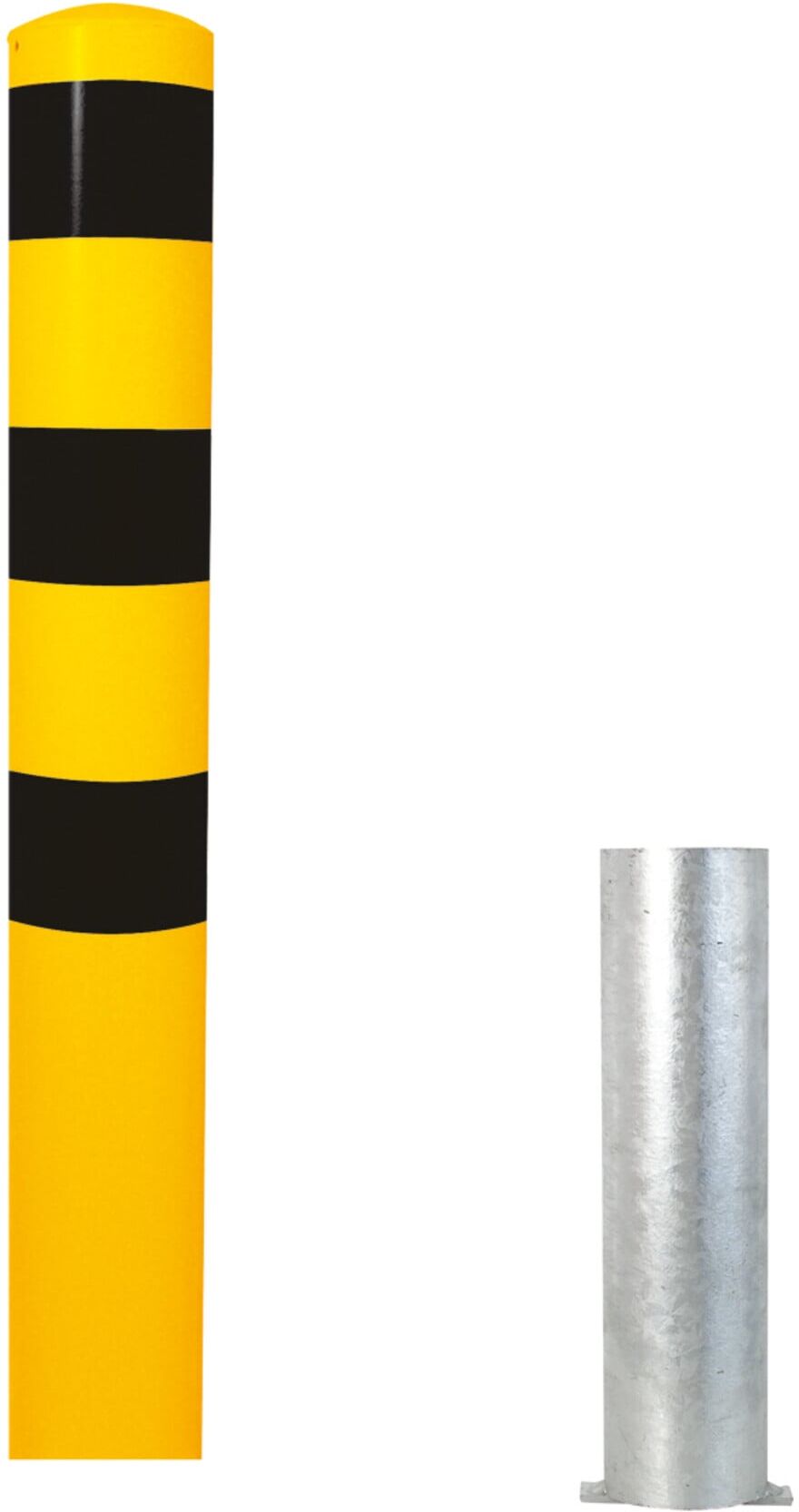 Schake Absperrpfosten Typ 40152HBG, herausnehmbar, ohne Verschluss, Ø 152mm, Gesamtlänge:2000mm, gelb / schwarz)