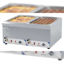 Doppel-Bain-marie mit Ablaufhahn GN 1/1 - 200 mm  CBMDV200 Casselin