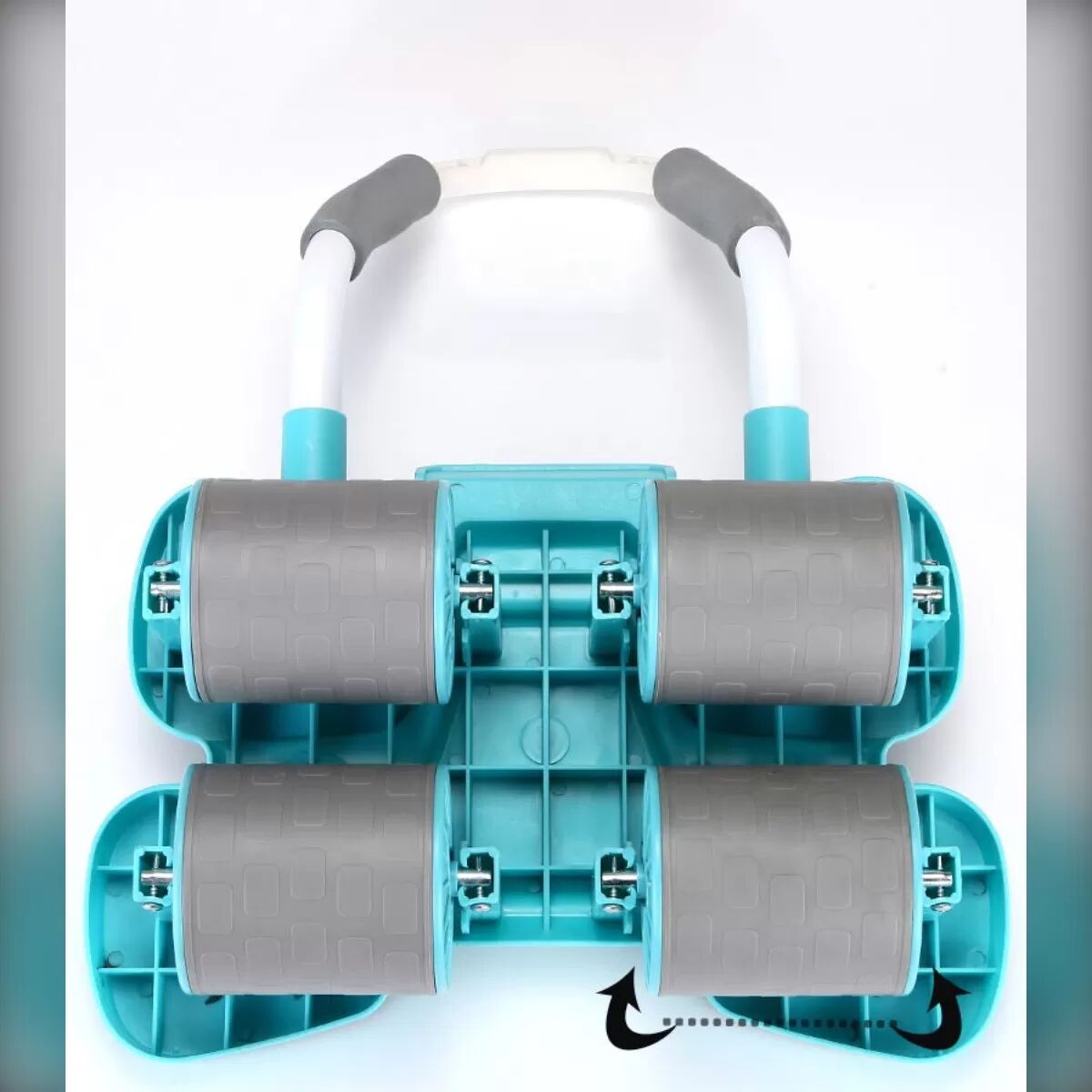 INF Ellbogenstütze 4-Rad Ab-Roller mit federunterstützter Rückfederung, schaumgepolsterter Ellbogenauflage und Handyhalter Rosa