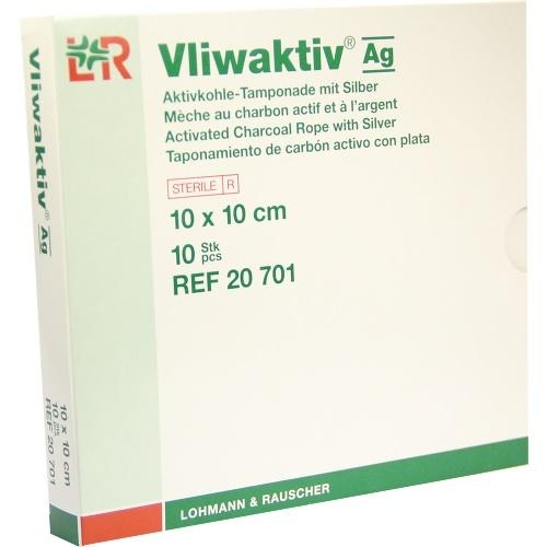 Lohmann & Rauscher GmbH & Co.KG Vliwaktiv Ag Aktivkohle Tampon.m.silber 10x10 cm 04862804