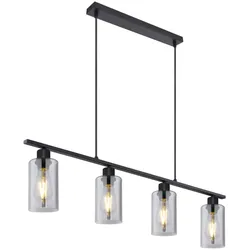 Globo 15465-4H Hadera Hängeleuchte Metall Schwarz Matt, 4X E27