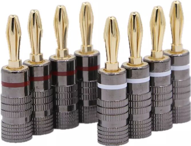 INF Bananenstecker vergoldet 4 mm 8er-Pack 8er Packung