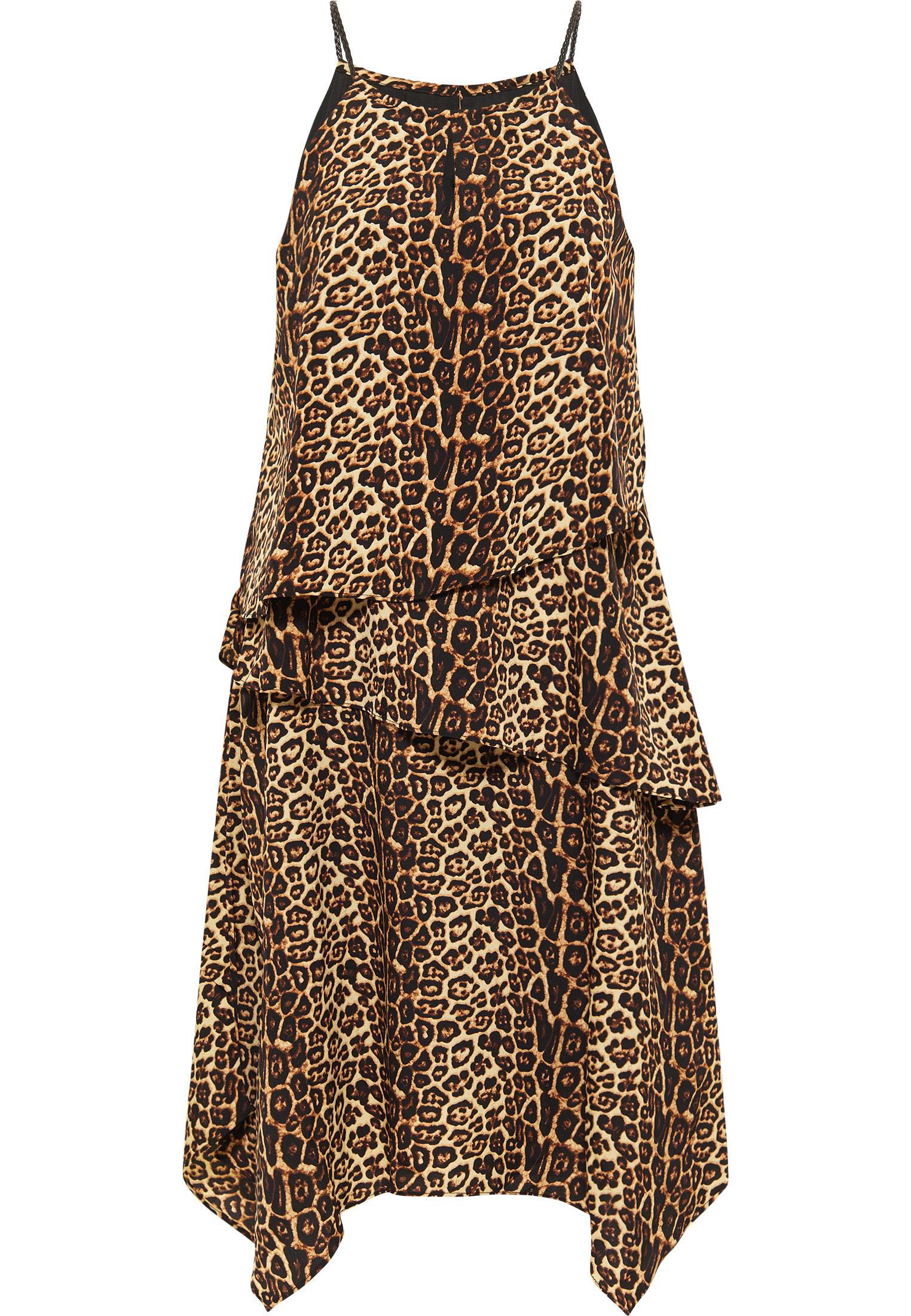 Faina Jurk met leo-opdruk nelice Dames beige leo