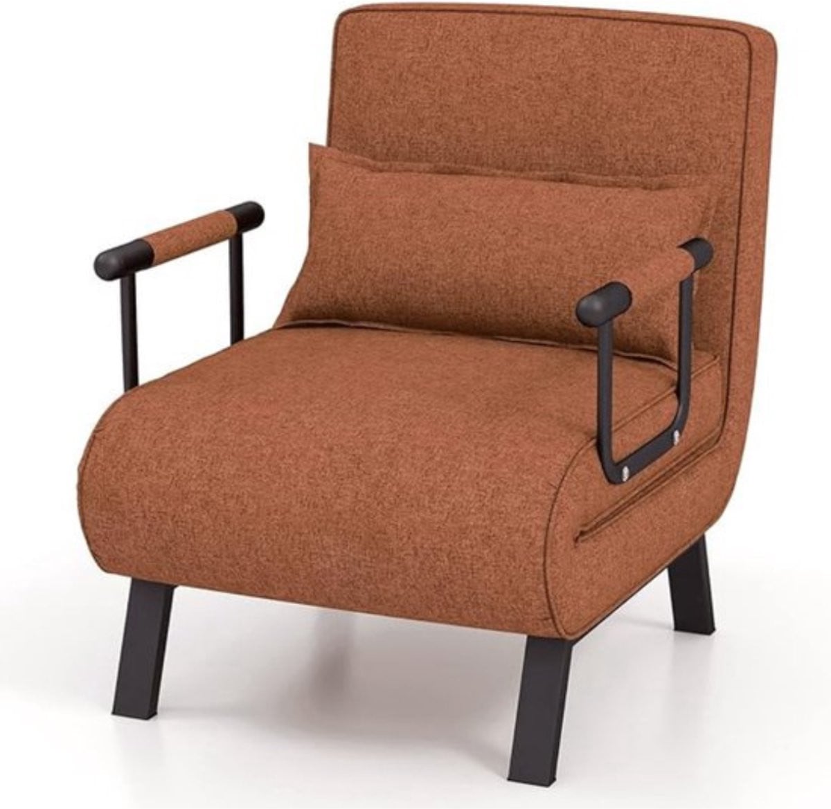 Thuys Luxe 4 in 1 Slaapfauteuil - Multifunctionele Slaapstoel met 5 Posities en Verstelbare Rugleuning - Bruin
