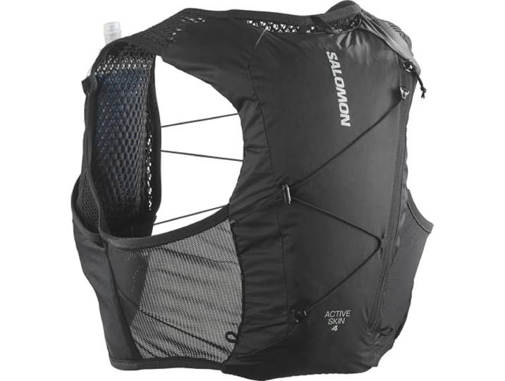 Salomon Active Skin 4 Unisex Running Hydration Vest Hiking Trail With Flasks Included, Precision Fit, 4L, and Optimized Storage