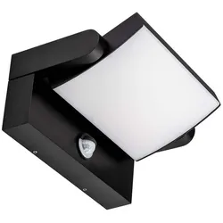 Außenwandleuchte Wandlampe Außenbereich Bewegungsmelder Schwarz Aluminium H 10 cm