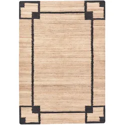 TEPPICH Schwarz/Beige 160/230 cm Jute Gondia