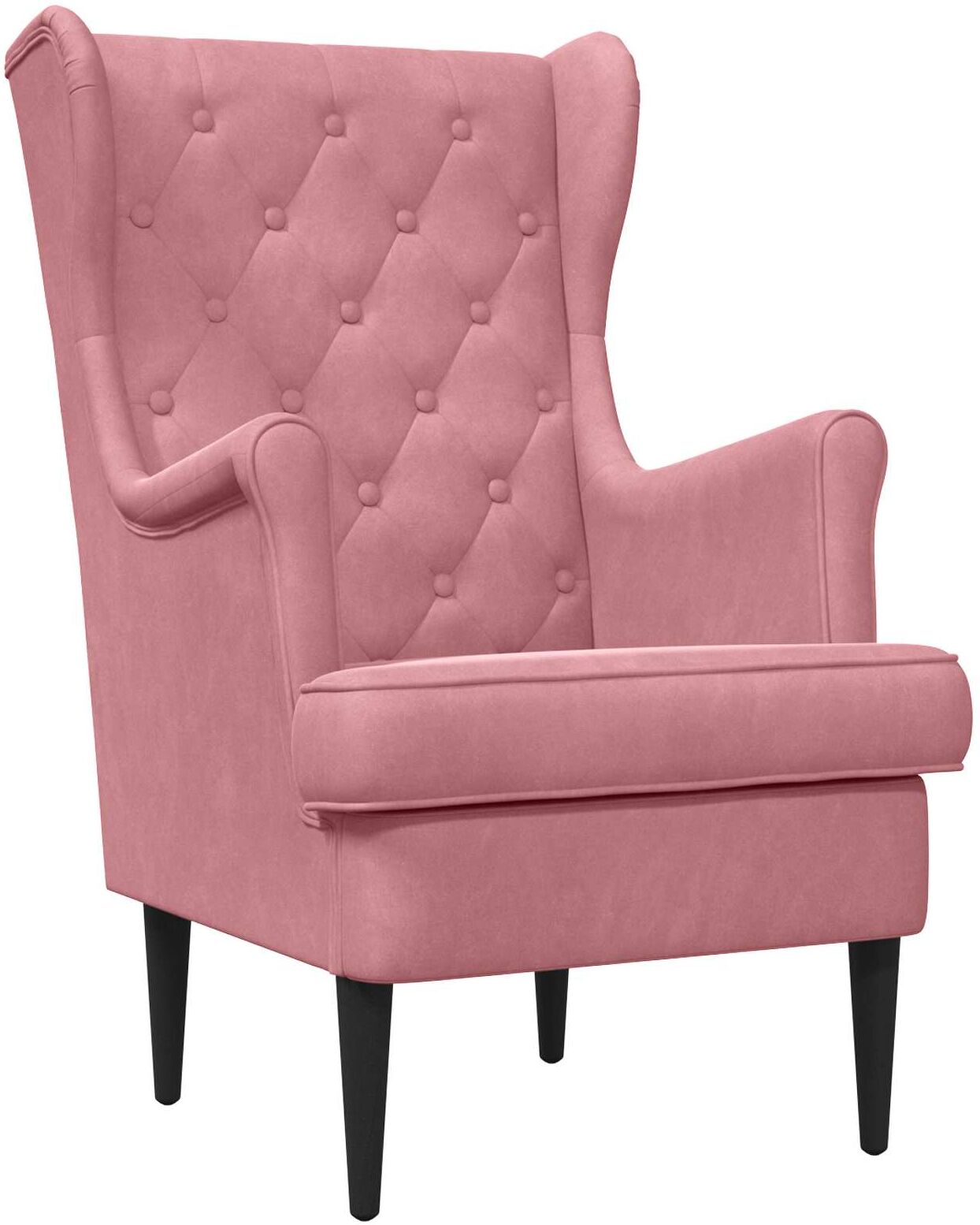 vidaXL Fauteuil avec pouf 2 pc Rose Velours